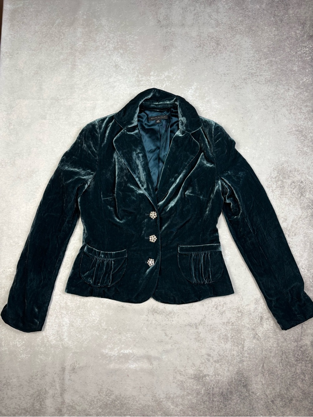 Banana Republic Velvet Blazer Jacket Women’s Size 10 Black Tailored Button Front